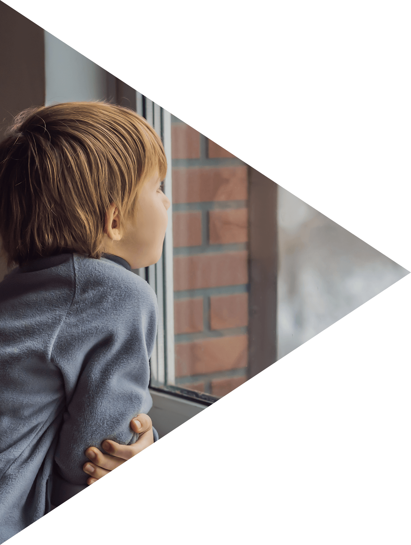 Image showing a boy looking out the window