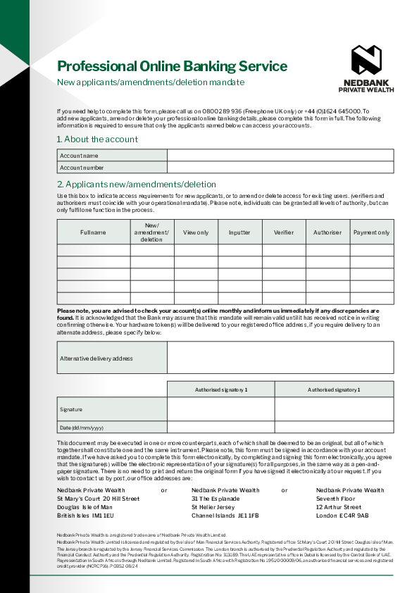 New applicants amendments deletion mandate