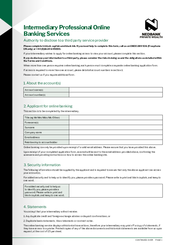 Authority to disclose to third party service provider form