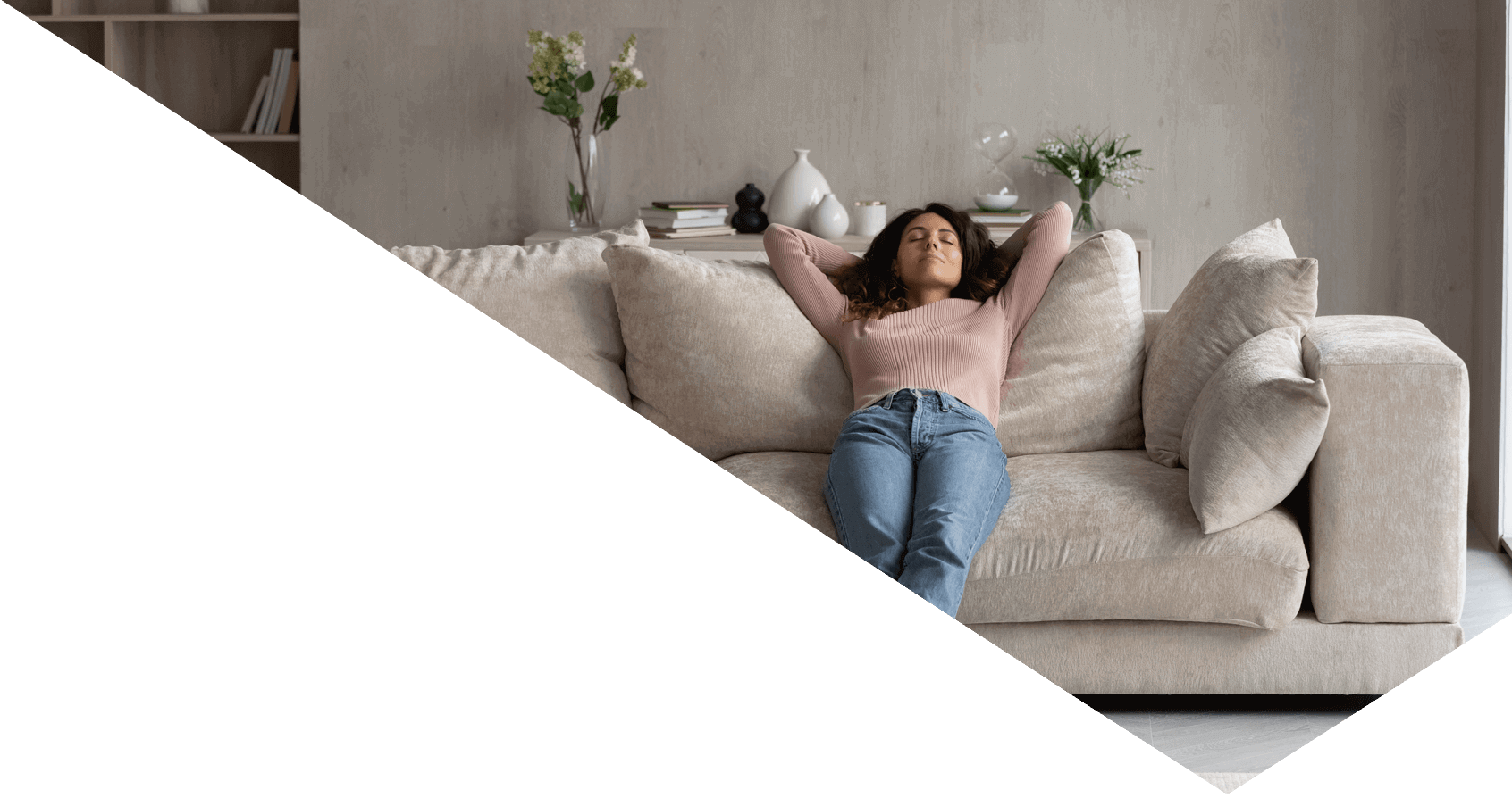 woman relaxing on the sofa