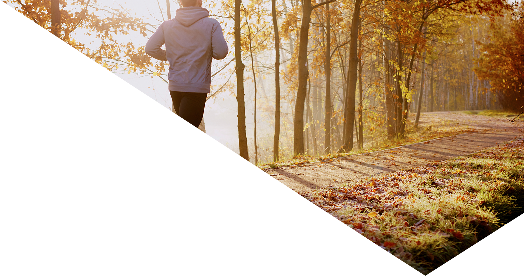 Image showing a man running through a forest