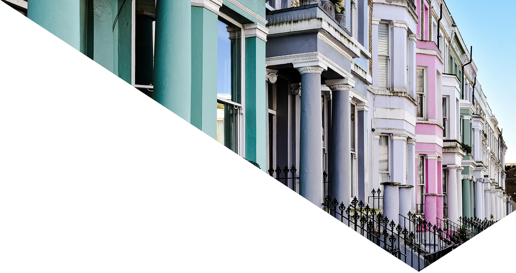 Image showing a row of colourful houses