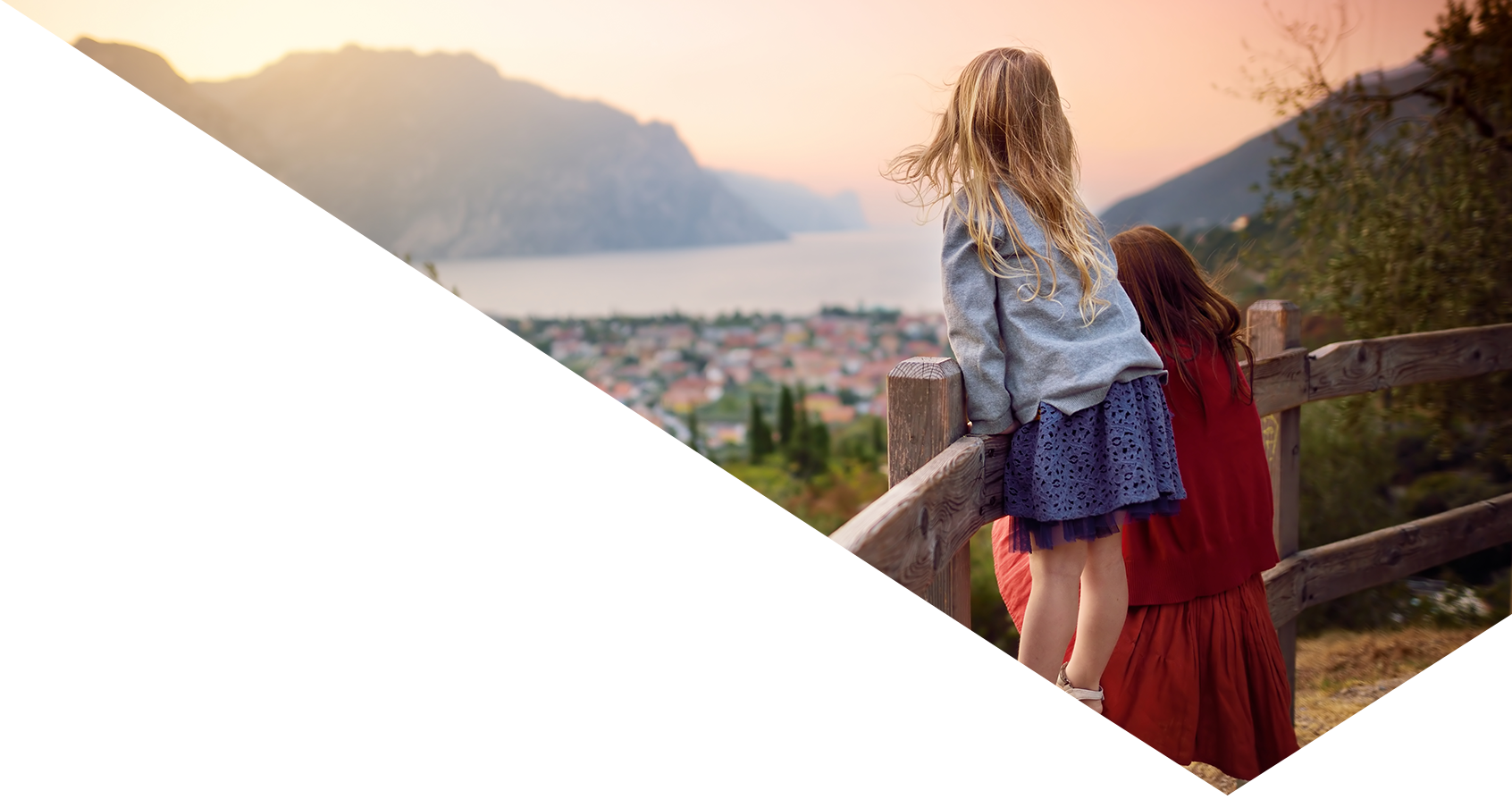 Image showing a mother and daughter looking at the coastline